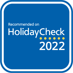 Recommended on HolidayCheck 2022 – We’ ve been awarded!
